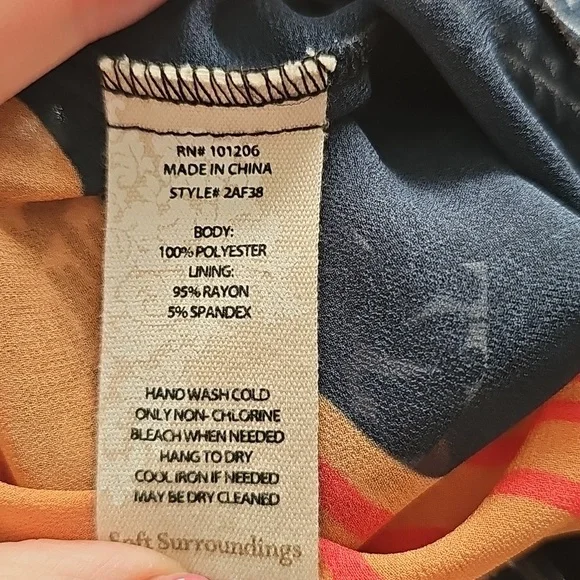 Soft Surroundings Sz Large Black Floral Hibiscus Shift Dress - Picture 6 of 6